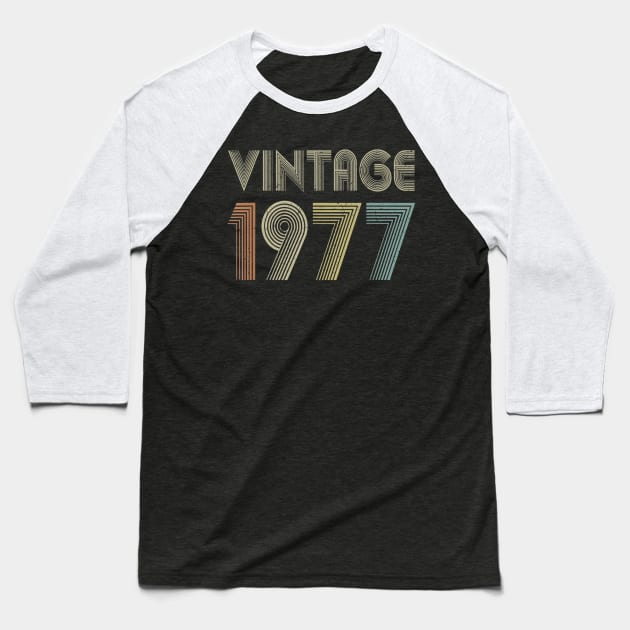 43rd Birthday Gift Vintage 1977 Classic Men Women 43 Years Baseball T-Shirt by bummersempre66